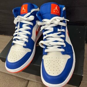 Nike Blue and White and Orange Sneakers